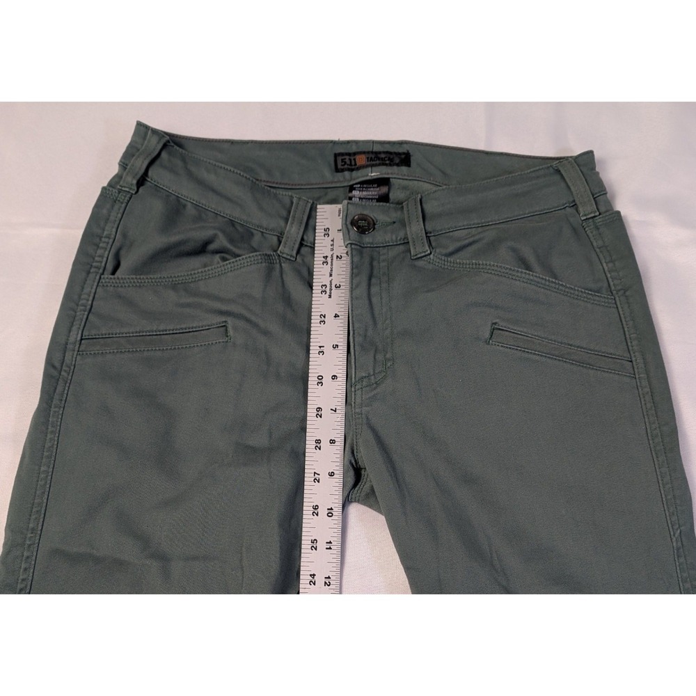 5.11 Tactical Wyldcat Pants Womens 6 Regular Green Slim Fit Zipper Ankle Gusset - Picture 6 of 11